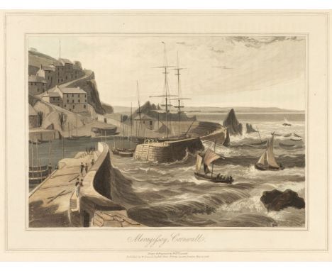 * Daniell (William). Fifteen views from A Voyage round Great Britain, circa 1825, fifteen aquatints with contemporary hand-co