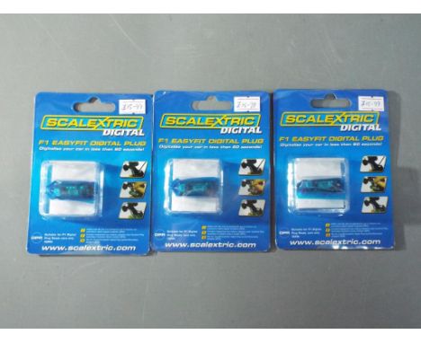Scalextric - Three Scalextric F1 Easyfit Digital Plugs. Items are retail stock and factory sealed.