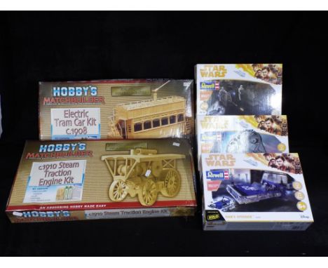 Revell, Matchbuilder - Five boxed model kits in various scales. Lot includes Revell Star Wars Millenium Falcon 06767; Revell 