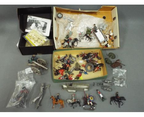 Britains, Cromwell Models and Others - In excess of 30 lead painted and unpainted metal and figures across a variety of scale