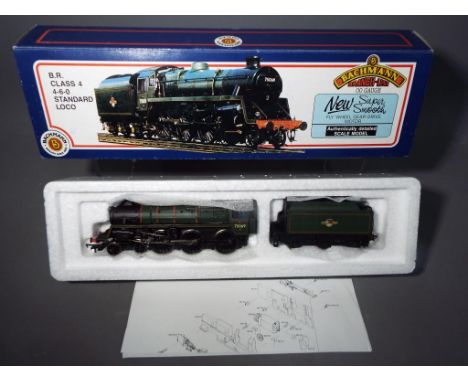 Bachmann - a boxed Bachmann OO Gauge Standard 4 4-6-0 steam locomotive and tender, 31104 Op.No.75069 in BR Green livery.Model
