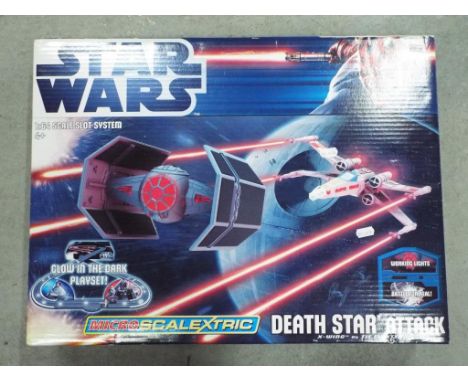 Star Wars, Scalextric - A boxed Micro Scalextric Star Wars Death Star Attack. The set is retail stock and appear to be in Min