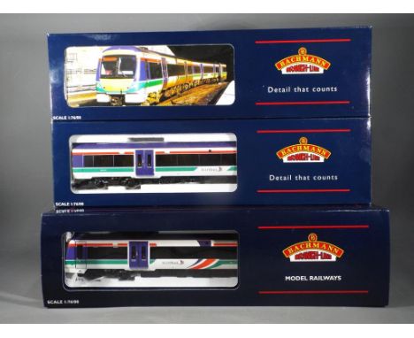 Bachmann - A boxed Bachmann Class 170 OO Gauge Turbostar 3 Car DMU Set 312461 in 'Scotrail' livery. All 3 models appear to be
