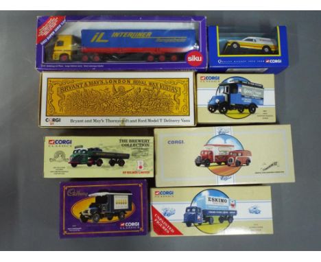 Corgi, Siku - Eight boxed diecast model vehicles by Corgi and Siku in various scales. Lot includes Siku 3815 Large Volume Lor