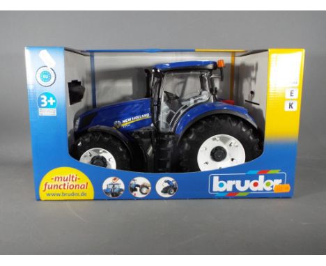 Bruder - A Bruder New Holland T7-315 1:16 scale plastic model tractor. The model is retail stock and appears to be in Mint co