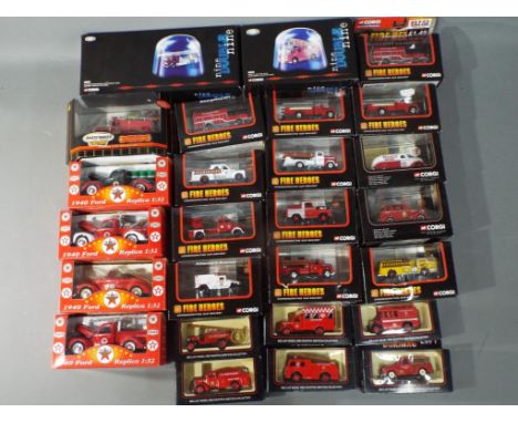 Corgi, Lledo, Matchbox, Texaco Old Timer - 26 boxed diecast model Fire Fighting Vehicles and Appliances in various scales. Lo