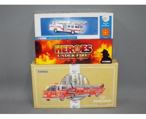 Corgi - Three boxed Corgi Fire Appliances. Lot consists of Corgi Premier Edition US50804 Seagrove K - Baltimore; American LaF