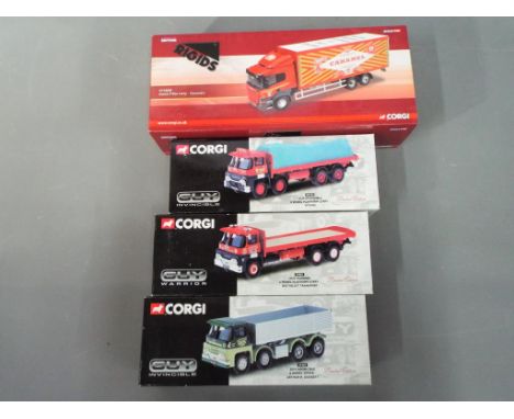Corgi - Four boxed Corgi Limited Edition diecast model vehicles. Lot includes CC14202 Scania P Box Lorry - Tunnocks; 29001 Gu