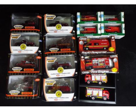 Matchbox Collectibles, Cararama, Teamsters and Others - 16 predominately boxed diecast model Fire Appliances in various scale