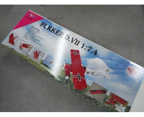 Super Flying Model - A boxed MTH Hobby Products EP-46 SFM Fokker D.VIII 1:7.4 RC Airplane. the model appears to be in Mint co