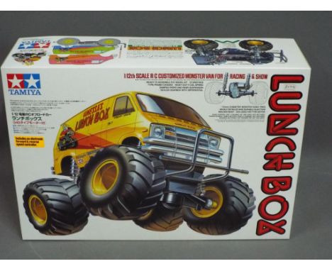 Tamiya - A boxed Tamiya 1:12 scale RC Customised Monster Van - Lunch Box. The model is in a sealed box which appears to be in