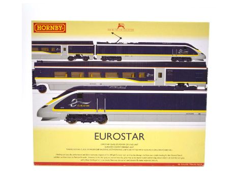 Hornby OO gauge model railway locomotive set ref R3215 Eurostar train pack, 4-car set, DCC ready, boxed,