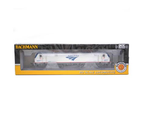 Bachmann HO gauge model railway locomotive ref 67401 ACS-64 Amtrak #607, DCC sound, boxed.