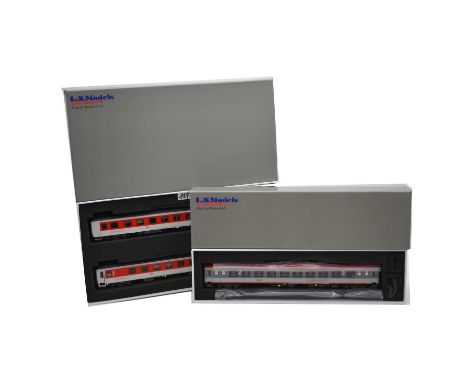 LS Models Exclusive HO gauge model railway passenger coaches, including ref 49016 2-car set CNL City Night Train DGAG; 47056 