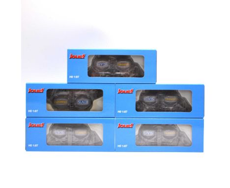 Jouef HO gauge model railway tanker wagons, ref HJ6095 Wagon silco Ucs EVS SNCF (x5).