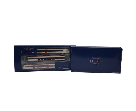 Liliput Bachmann HO gauge model railways, two sets including ref L133960 type Domino SBB-CFF, 2-car; L133940 type Domino SCC-