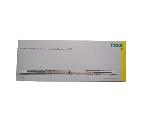 Trix HO gauge model railways set ref 22260 TGV Lyria high-speed train SNCF, 4-car set, boxed.
