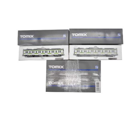 Tomix HO model railway passenger coaches, four ref HO-398 JR E230-500 coaches, all boxed.