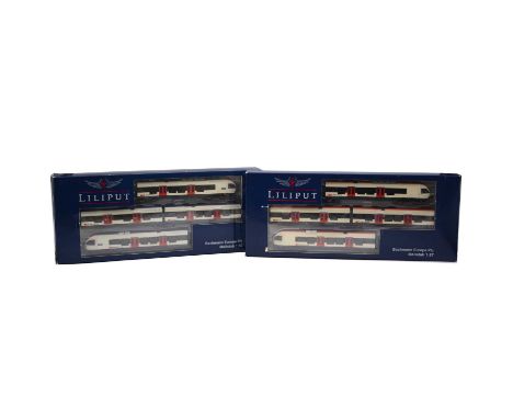 Liliput Bachmann HO gauge model railways, two sets including ref L133991 Regional FLIRT 523 004-0 SBB-CFF; L133993 FLIRT 523 