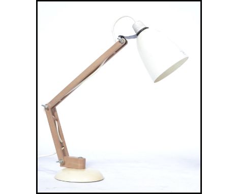 A Terence Conran ' Mac ' Lamp - anglepoise desk lamp circa 1950's - mid century having white shade with faux&nbsp; wooden arm