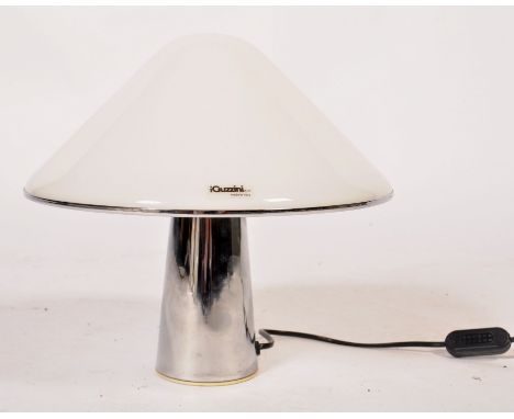 An original retro 20th century 1970's iGuzzini ' Baobob ' table lamp of mushroom form, the white Plexiglas /&nbsp; acrylic mi