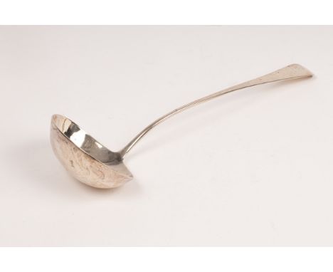 A George III silver soup ladle, Richard Crossley, London 1798, crested, 153g CONDITION REPORT: Condition information is not u