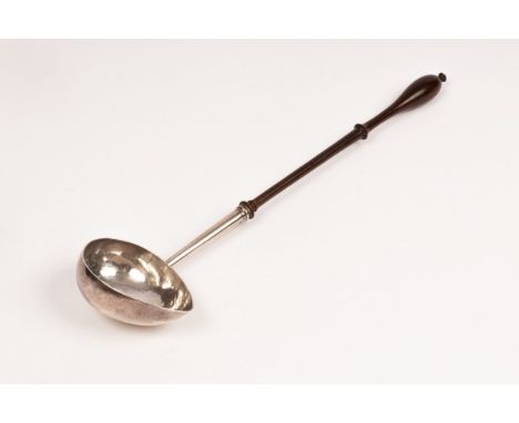 A George II silver toddy ladle, Thomas Cooke and Richard Gurney, London 1729, the bowl of ovoid shape, with turned wooden han