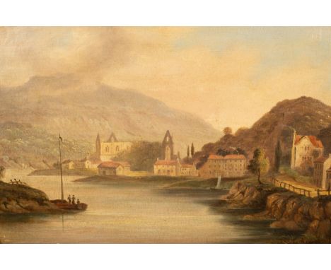 English School, 19th Century/View down the Wye towards Tintern Abbey/oil on panel, 20cm x 29cm CONDITION REPORT: Condition in