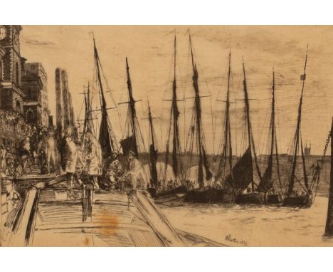 James Abbott McNeil Whistler (1834-1903)/Billingsgate/drypoint etching, 15cm x 22.5cm CONDITION REPORT: Condition information