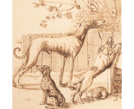 After Dutch Old Masters, 19th Century, a collection of pen and ink drawings of animals, landscapes etc., in a sketch book CON