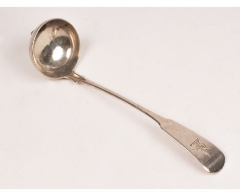 A Scottish provincial silver toddy ladle, Joseph W Hinchliffe of Dumfries, marks for Glasgow 1825, crested CONDITION REPORT: 