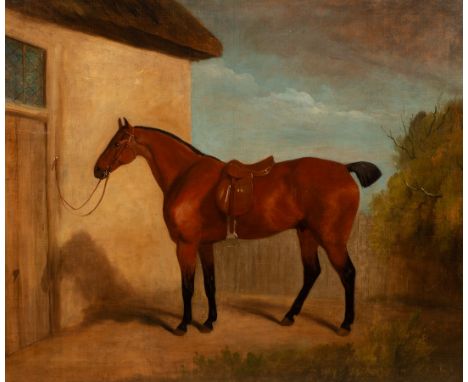 Attributed to John Boultbee (1753-1812)/Light Bay Hunter/by a stable/oil on canvas, 62cm x 75cm  CONDITION REPORT: Condition 