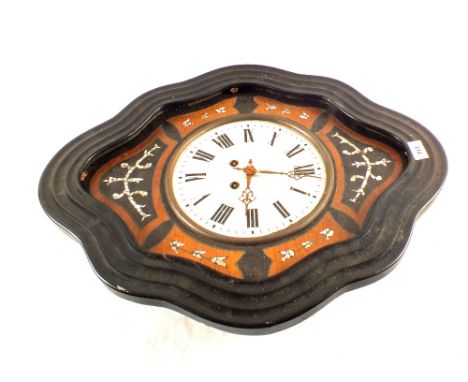 A 19th Century ebonised and Mother of Pearl inlaid vineyard clock