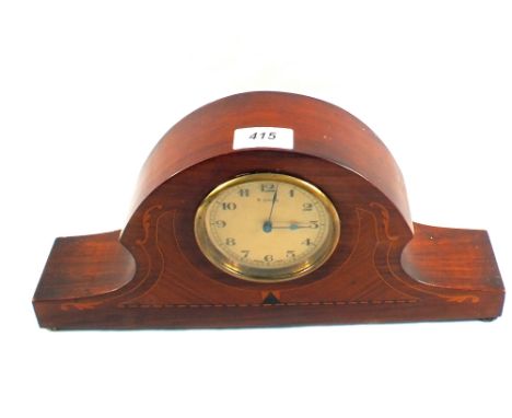 An Edwardian inlaid Mahogany eight day mantel clock