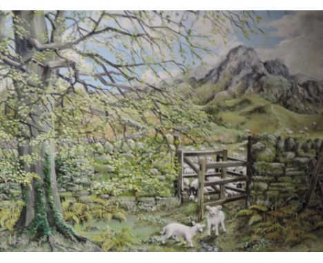 An oil painting, Rex Marsden, Kissing Gate, signed and attributed verso, 39 x 49cm, framed