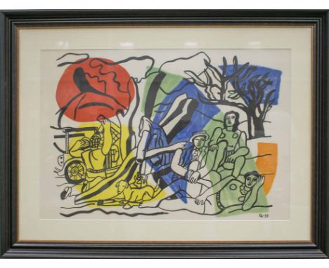 FERNAND LEGER 'Partie de campagne', lithograph, DLM no. 121, signed and dated in the plate, 1960 Galerie Maeght, 56cm x 38cm,