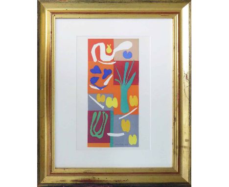 HENRI MATISSE 'Vegetaux', 1954 edition, original lithograph after Matisse's Cut-Outs, 1959- printed by Mourlot, 35cm x 25cm, 