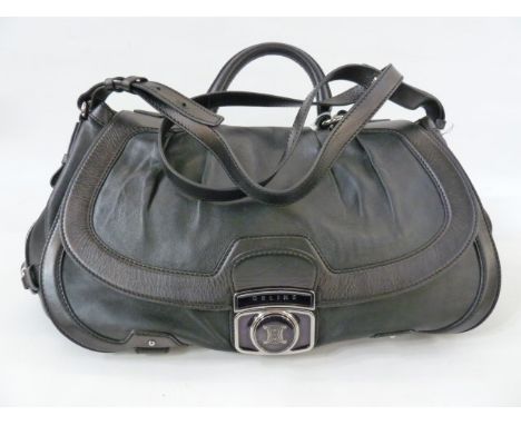 Celine leather bag with single carry handle and detachable shoulder strap, metal fastenings, Celine logo to the front, with o