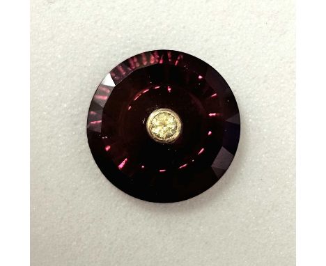 A certificated Lehrer Garnet with Yellow Sapphire, round, Torus Ring cut, 4.53cts (2) with Gem Collector certwith Gem Collect