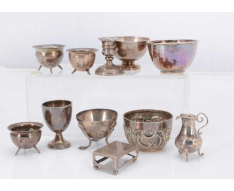 A nice collection of small collectable silver and other items, AF, eleven pieces such as a miniature Georgian style milk jug,