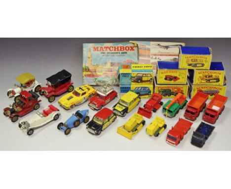 A Matchbox 30c 8 Wheel Crane, Stannard Code 2, boxed; 18d Caterpillar D8 Bulldozer, Stannard Code 12, boxed; 8d Caterpillar D