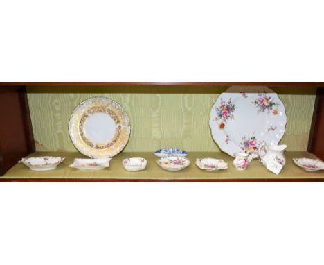 A Royal Crown Derby Brocade pattern plate; others, Posies pattern trinket dishes; a Mikado pattern fan dish; etc