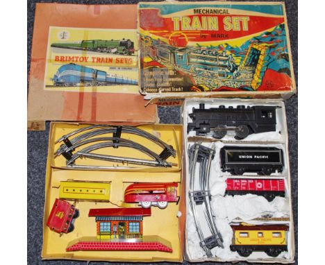 A Brimtoy Train Set no.355, comprising clockwork engine 'The Prince' &amp; tender, First Class Coach, track and station, boxe