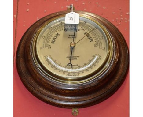 A marine aneroid barometer/thermometer, John Barker &amp; Co Ltd, Kensington