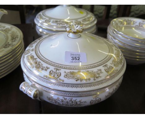 A Wedgwood Gold Columbia pattern tea and dinner service for eight place settings