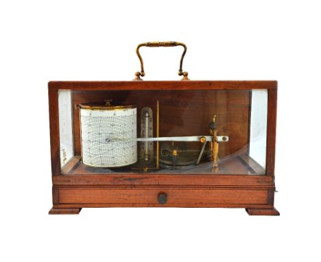 An oak cased barograph compendium by M. P. Galloway Ltd, Leith, 'Mark II', with additional thermometer and frieze drawer, 35.
