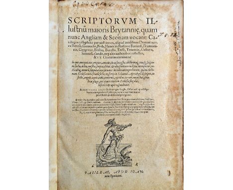 BALE (J.)  Scriptorum Illustrium Maioris Brytannie  . . .  Catalogus  . . .  2 parts bound together. wood- engraved portrait 