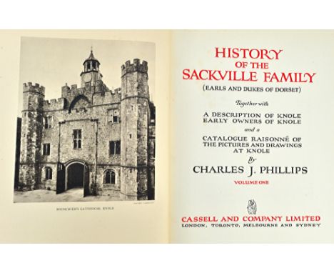 PHILLIPS (C.J.)  History of the Sackville Family  . . .  together with a Description of Knole, Early Owners  . . .  and a Cat