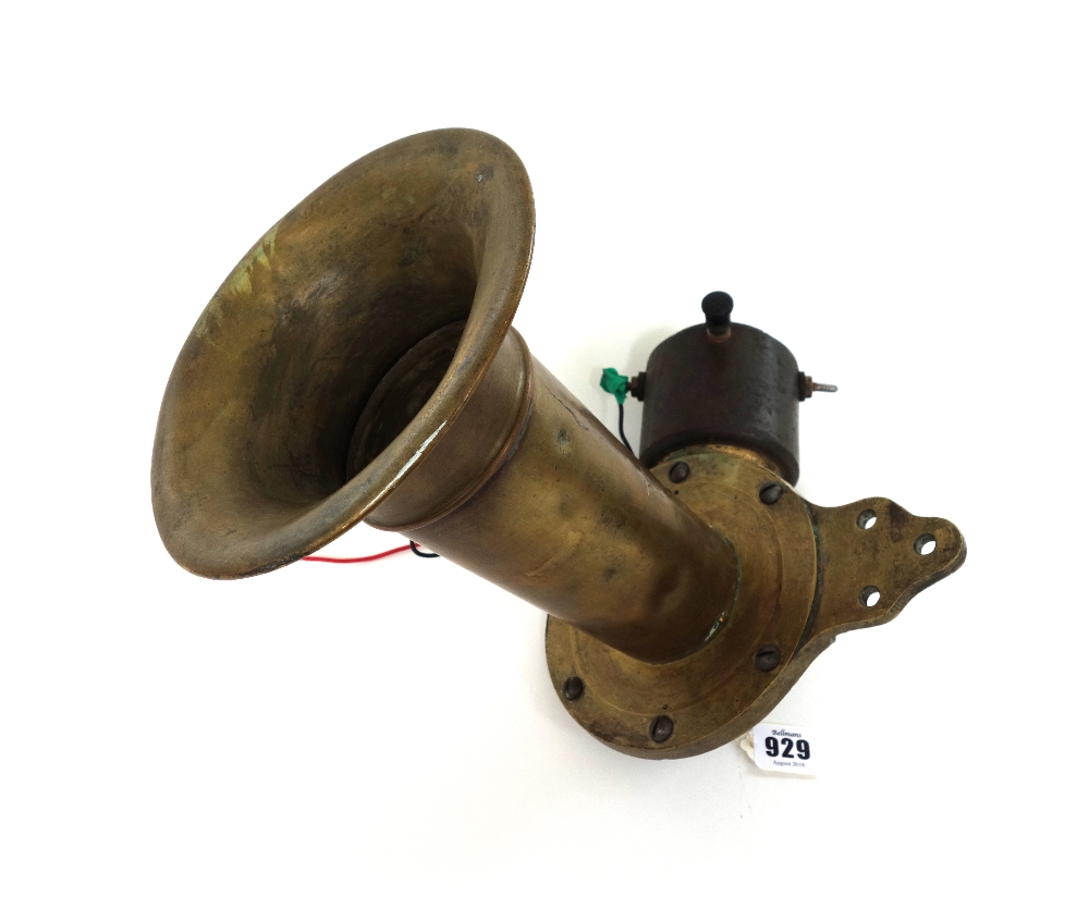 A large brass klaxon 'Awooga' car horn by 'The Klaxon Co Ltd