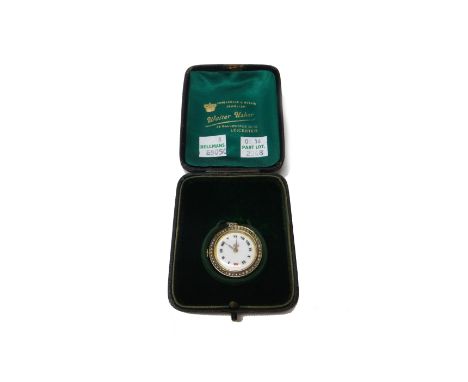 A gold and seed pearl set pendant watch, the jewelled lever movement detailed Rolex 15 Jewels Swiss Made, the enamelled dial 